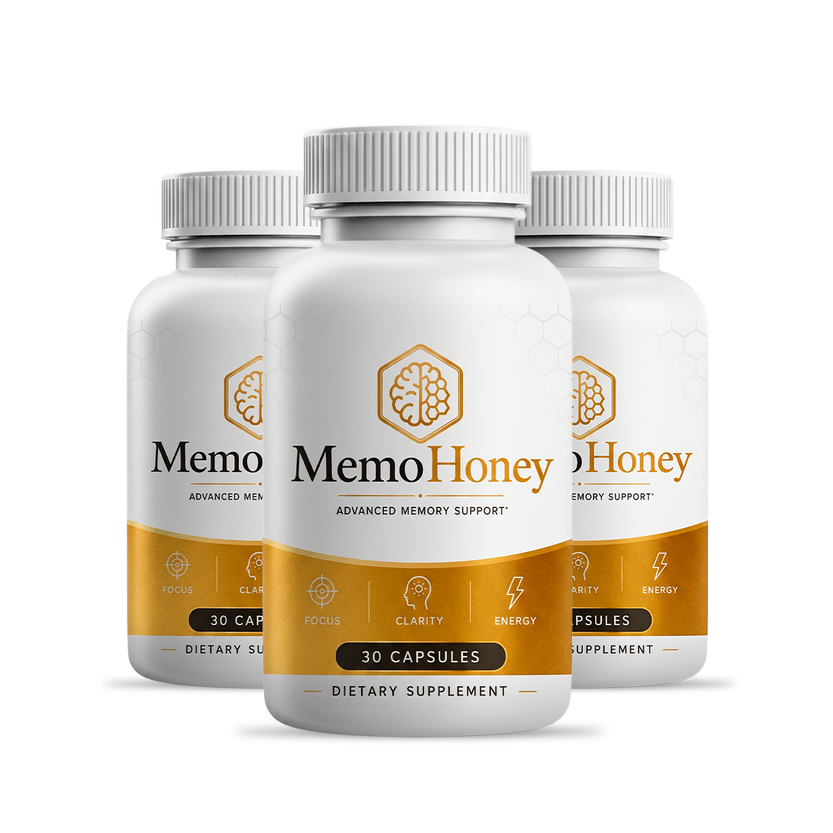MemoHoney advanced memory support supplement – 3 bottle package